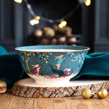 Sara Miller Woodland Tales Candy Bowl, Rabbit Sleigh